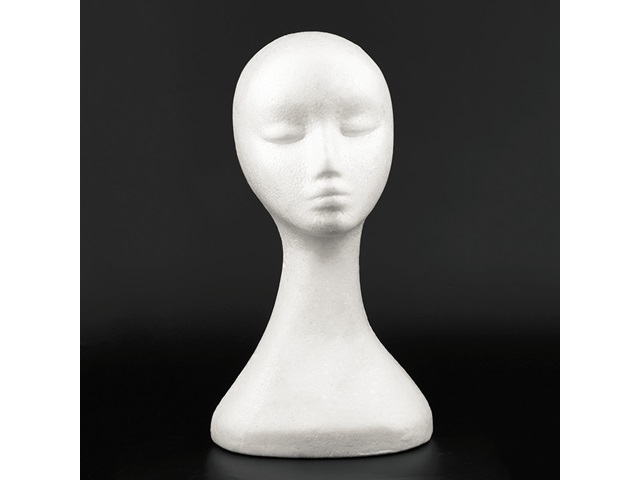 1Pc New White Female Foam Mannequin Head 38.5cm High - Click Image to Close