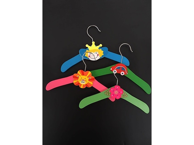 10Pcs Wooden Children Clothes Coat Hanger Assorted Wholesale - Click Image to Close