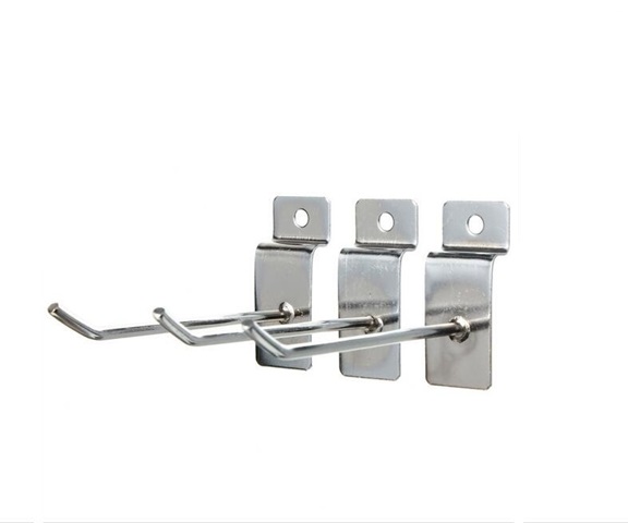 50 Metal Slatwall Grid Peg Hooks 93mm Size - Click Image to Close