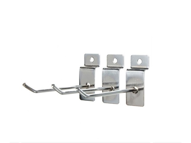 50 Metal Slatwall Grid Peg Hooks 93mm Size - Click Image to Close