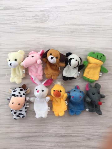 10 Lovely Family Animal Finger Puppet Dolls Educational Hand Toy - Click Image to Close