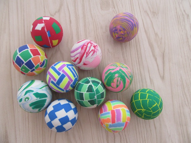 50Pcs Rubber Bouncing Balls 42mm Dia. Mixed Color - Click Image to Close