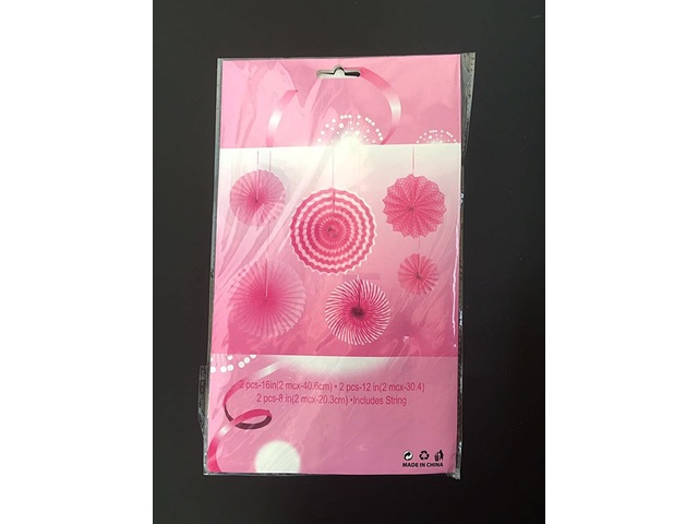 1Set X 6Pcs Pink Tissue Paper Fans Decorations Kit Wedding Brida 1Set X 6Pcs Pink Tissue Paper Fans Decorations Kit Wedding Brida