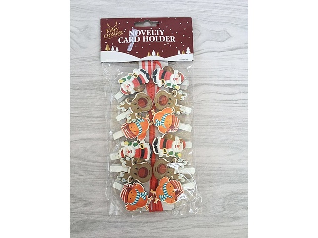 6Packets x 12Pcs Xmas Card Holder Clips Photos Fixed Clamps