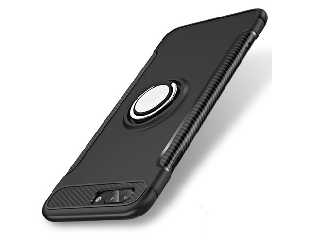 1X iPhone8 Plus Black Magnetic Shockproof Case Cover with Ring C 1X iPhone8 Plus Black Magnetic Shockproof Case Cover with Ring C