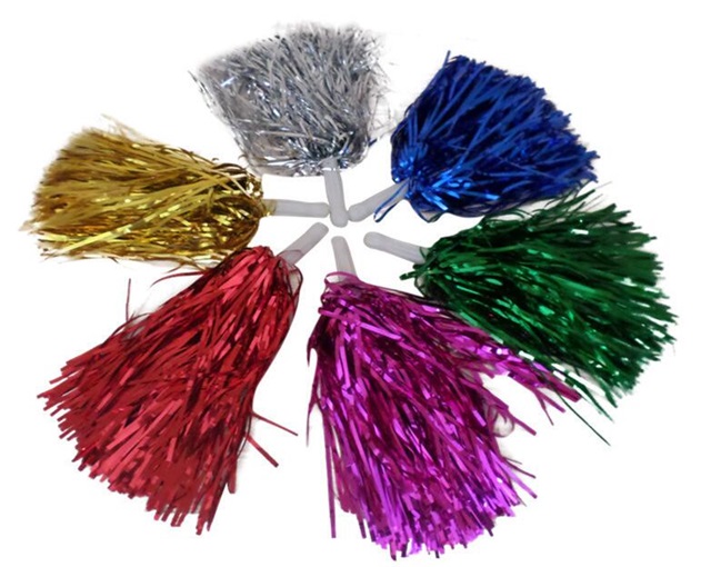 12X New Cheerleading Pom Pom Tinsel Mixed Color - Click Image to Close