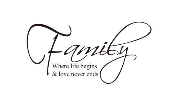 4Pcs FAMILY where life begins & love never ends Wall Stickers - Click Image to Close