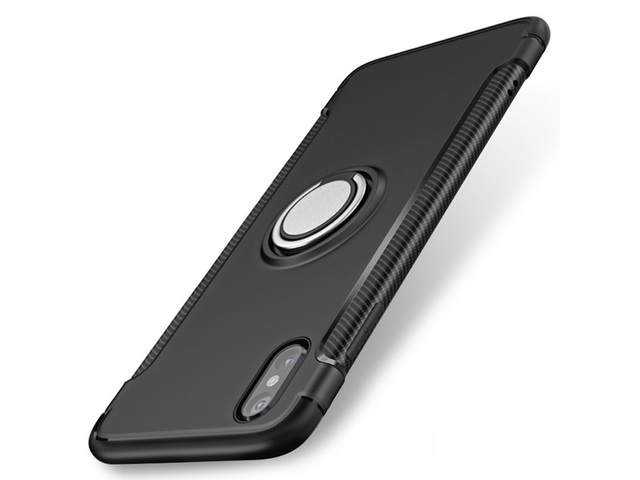 1X iPhoneX Black Magnetic Shockproof Case Cover with Ring Car Ho 1X iPhoneX Black Magnetic Shockproof Case Cover with Ring Car Ho