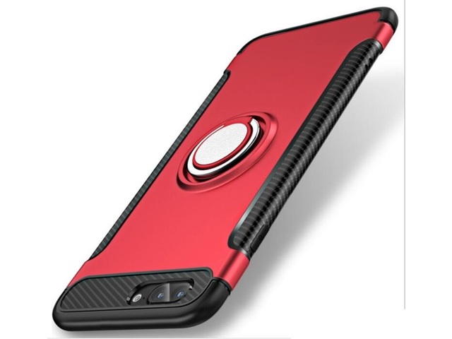 1X iPhone8 Plus Red Magnetic Shockproof Case Cover with Ring Car 1X iPhone8 Plus Red Magnetic Shockproof Case Cover with Ring Car
