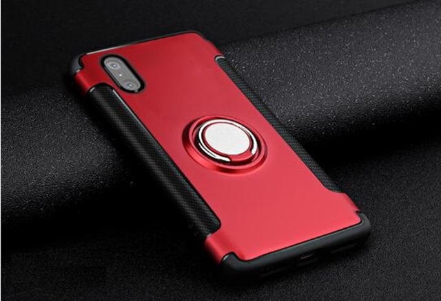 1X iPhoneX Red Magnetic Shockproof Case Cover with Ring Car Hold - Click Image to Close