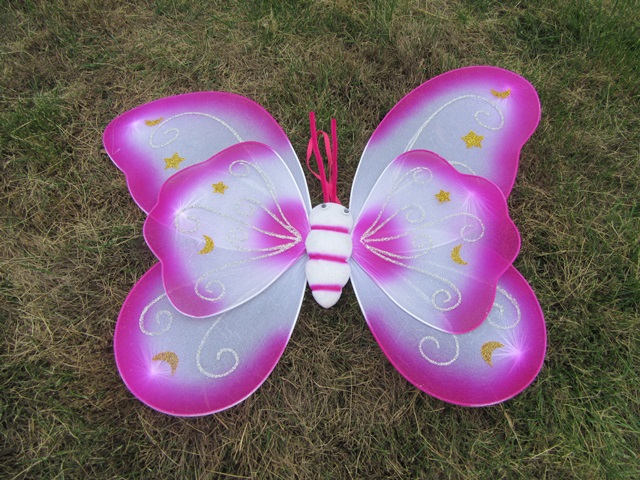10X New Fuschia Butterfly Fairy Wings Dress-up - Click Image to Close