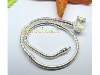 5Pcs Silver Plated Bracelet Fit European Beads 14.5cm