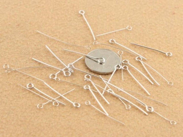 500Gram(4800pcs) Eye Pins Jewelry Finding 28mm - Click Image to Close