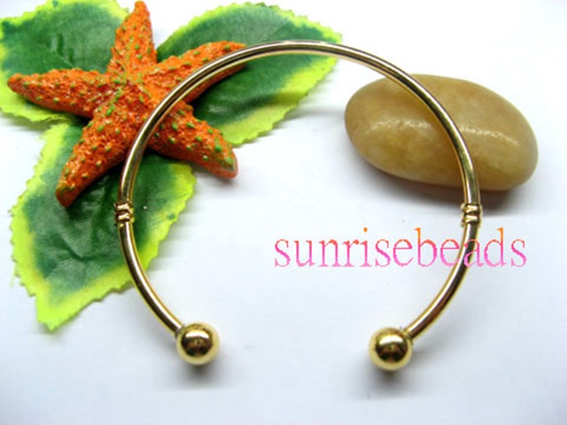 5Pcs Golden Plated Bangles Fit European Charms Beads 5Pcs Golden Plated Bangles Fit European Charms Beads