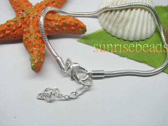 5Pcs Silver Lobster Clasp Bracelet Fit European Beads 20cm 5Pcs Silver Lobster Clasp Bracelet Fit European Beads 20cm