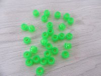 1200 Transparent Clear Green Barrel Pony Beads 6x8mm