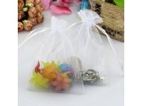 100 White Drawstring Jewelry Gift Pouches 12x9cm