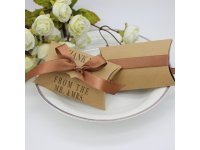 50X Thank YOU Kraft Pillow Box Sweets Candy Gift Boxes