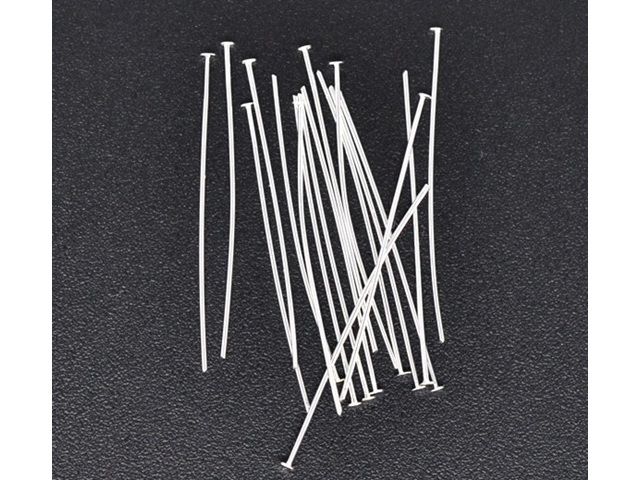 500Gram (2280Pcs) Silver Plated 50mm Head Pins Jewelry Finding - Click Image to Close