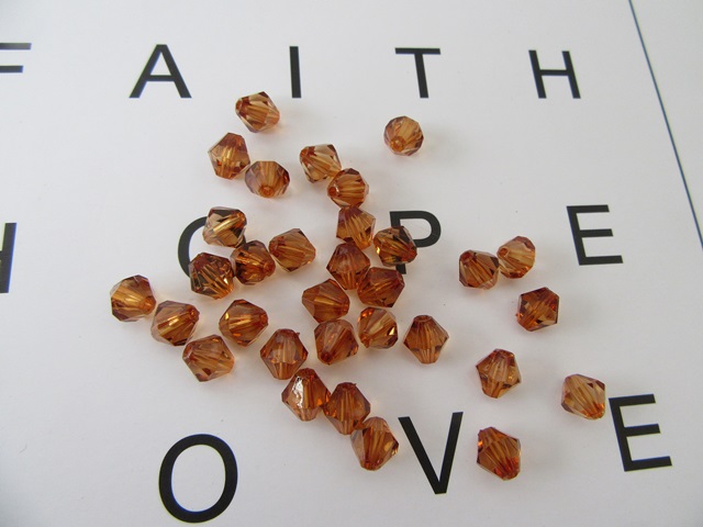 2400 Coffee Acrylic Bicone Beads 8mm Jewellery Finding - Click Image to Close