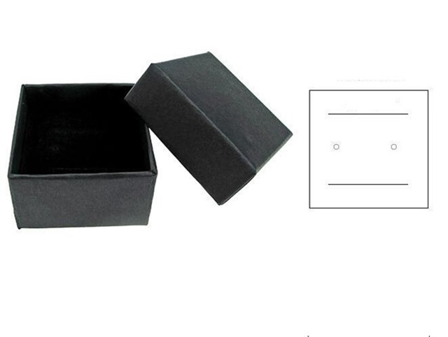 12 Black Kraft Ring Earring Jewelry Boxes Gift Box 5x5x3cm - Click Image to Close