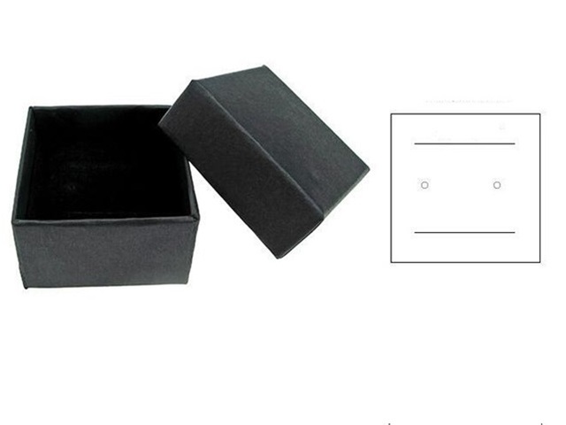 12 Black Kraft Ring Earring Jewelry Boxes Gift Box 5x5x3cm - Click Image to Close