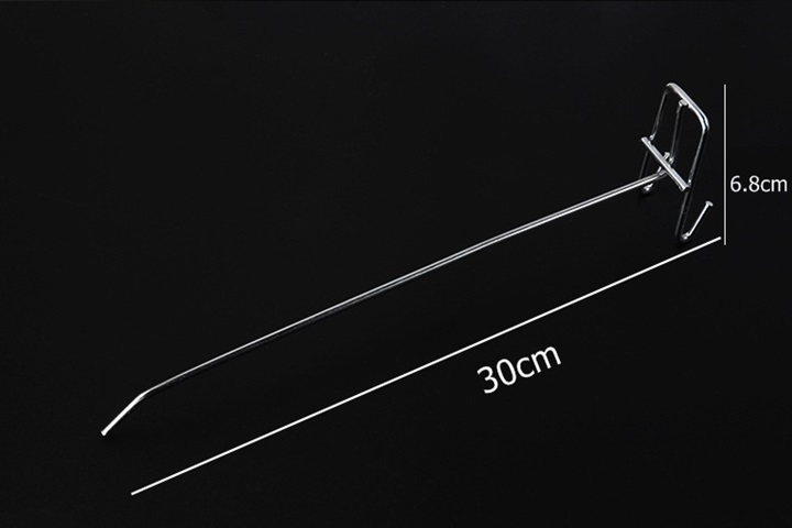 10 Metal Slatwall Grid Peg Hooks 30cm Long - Click Image to Close