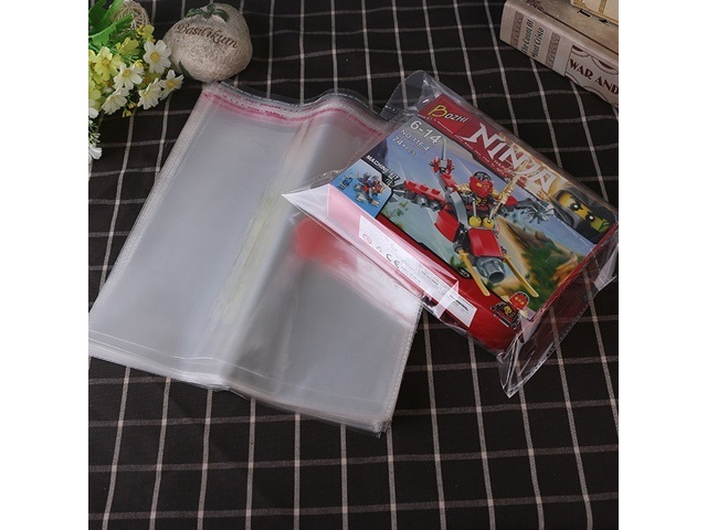 200 Clear Self-Adhesive Seal Plastic Bags 31x28cm - Click Image to Close