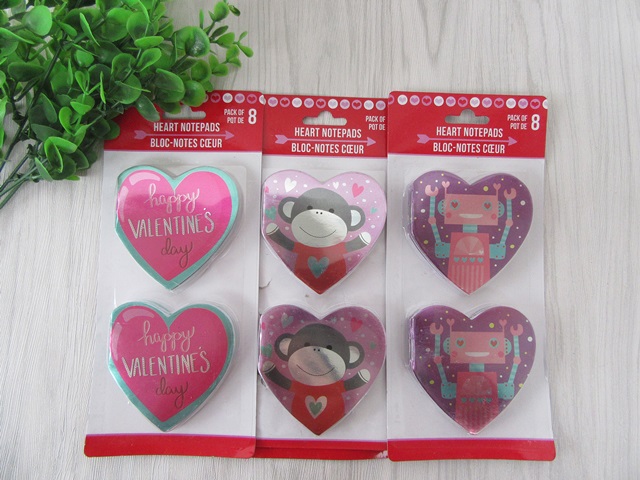24Sheet X 8pcs Heart Shape Novelty Notepads Memo Pad Assorted 24Sheet X 8pcs Heart Shape Novelty Notepads Memo Pad Assorted