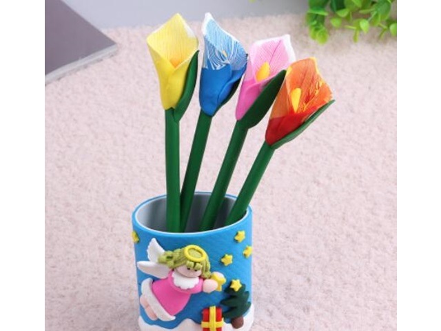 10Pcs Common Callalily Style Polymer Clay Ball Point Pens