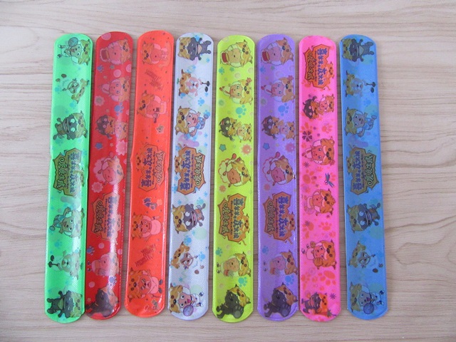 100X Cartoon Sheep Reflective Magic Ruler Slap Band Bracelets - Click Image to Close