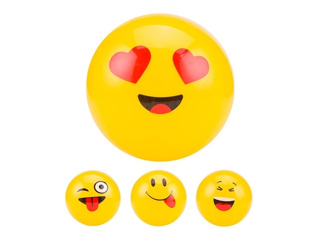 10 Inflatable Funny Smile Face Emoticon Bouncing Balls 22cm Dia.