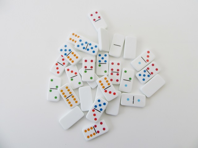 24Packs Dominoes 28 Double Six Colour Dot Dominoes Toy