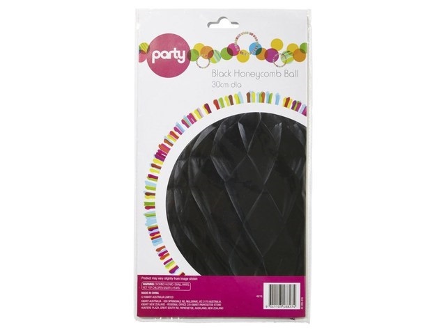 4X Black Honeycomb Balls Tissue Paper Pom Poms Party Lantern