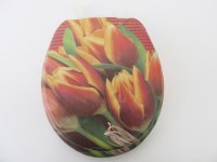 1X New Tulip Flower Soft Toilet Seat & Cover 42cm Long