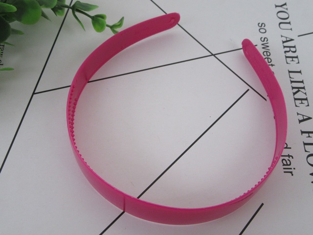 20X New Fuchsia Plastic Hairbands Jewelry Finding 25mm Wide - Click Image to Close