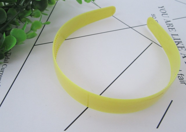 20X New Yellow Plastic Hairbands Jewelry Finding 25mm Wide - Click Image to Close