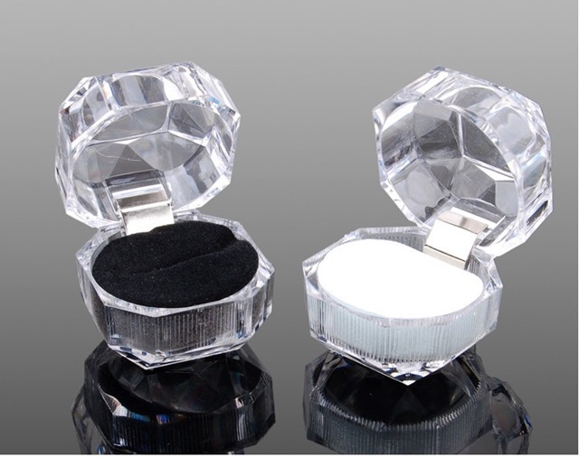 20 Clear Ring Display Cases Jewelry Ring Boxes 3.9*3.7cm - Click Image to Close