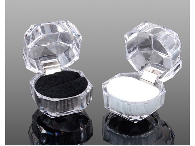 20 Clear Ring Display Cases Jewelry Ring Boxes 3.9*3.7cm - Click Image to Close