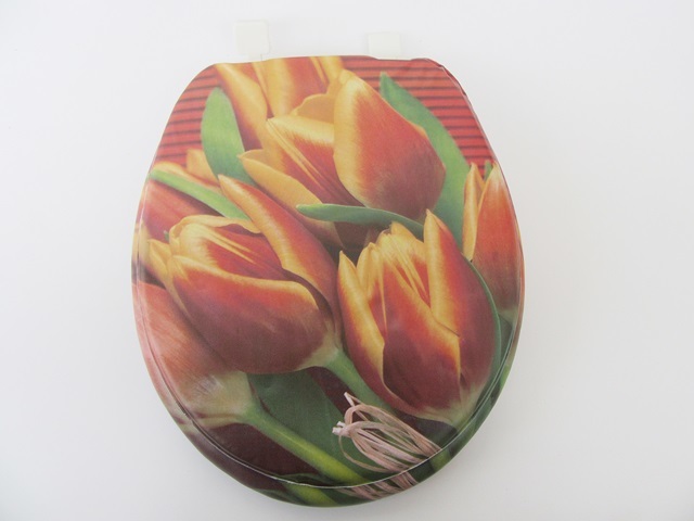 1X New Tulip Flower Soft Toilet Seat & Cover 42cm Long 1X New Tulip Flower Soft Toilet Seat & Cover 42cm Long