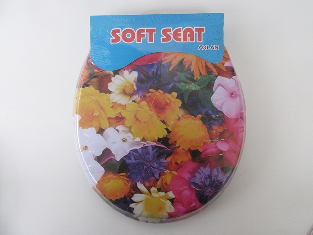 1X New Sunflower Soft Toilet Seat & Cover 42cm Long - Click Image to Close