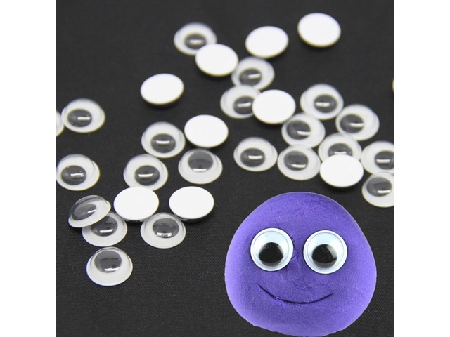 400 Black Self-Adhesive Joggle Eyes/Movable Eyes for Crafts 12mm