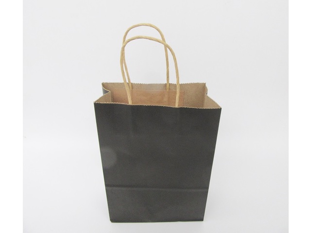 48 Bulk Kraft Paper Gift Carry Shopping Bag 21x15x8cm Black