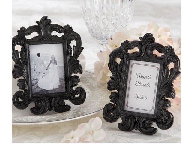 10Pcs New Black Baroque Place Card Holder Photo Frame Wedding Fa - Click Image to Close