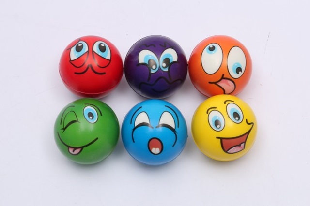 12 Anti-Stress PU Foam Expression Smile Face Squeeze Reliever - Click Image to Close