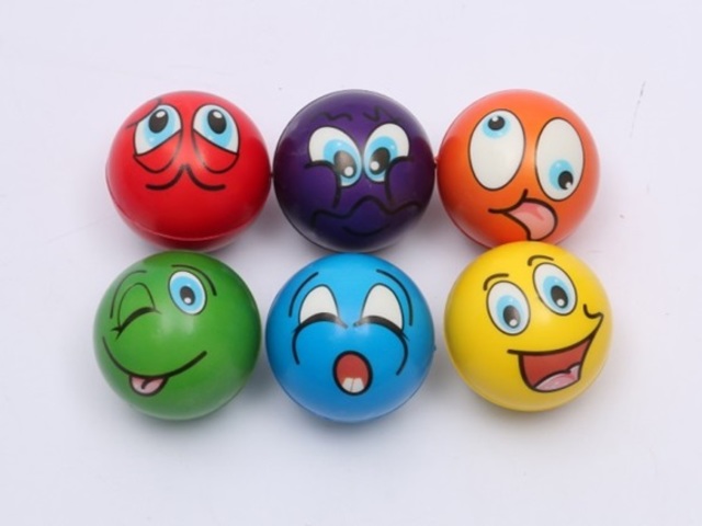 12 Anti-Stress PU Foam Expression Smile Face Squeeze Reliever - Click Image to Close