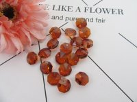 100 Coffee Crystal Faceted Double-Hole Suncatcher Beads 14mm 100 Coffee Crystal Faceted Double-Hole Suncatcher Beads 14mm