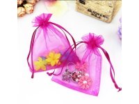 100 Fuschia Drawstring Jewelry Gift Pouches 12x9cm