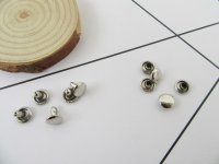 500Set 7mm Flat Round Double Rivets Cap Studs Spots Punk
