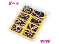 5Sheets X 8Sets Funny Metal Chinese Magic Puzzle toy-m39